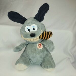 Vintage Ace Novelty I Heart Cats Grey Odie from Garfield Plush Grinning